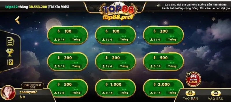 Game bài mậu binh TOP88 có tính chiến thuật cao
