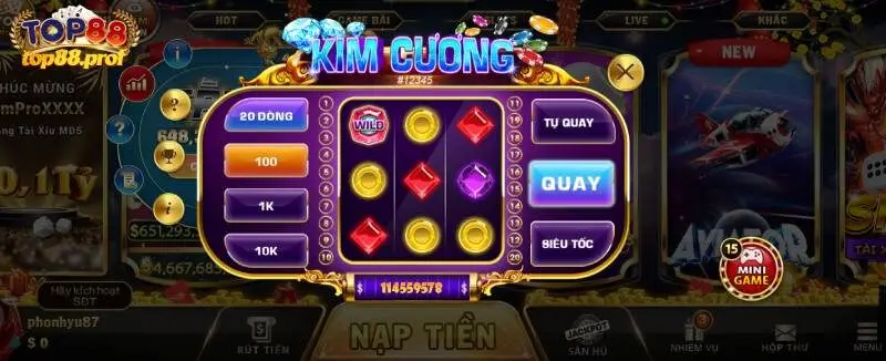 Minigame kim cương thu hút số lượng lớn người chơi đặt cược