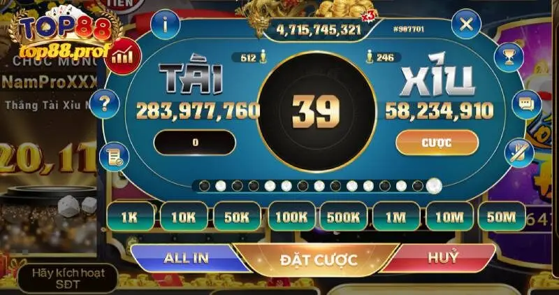 Người chơi phải lựa chọn bàn chơi tài xỉu phù hợp với năng lực của mình