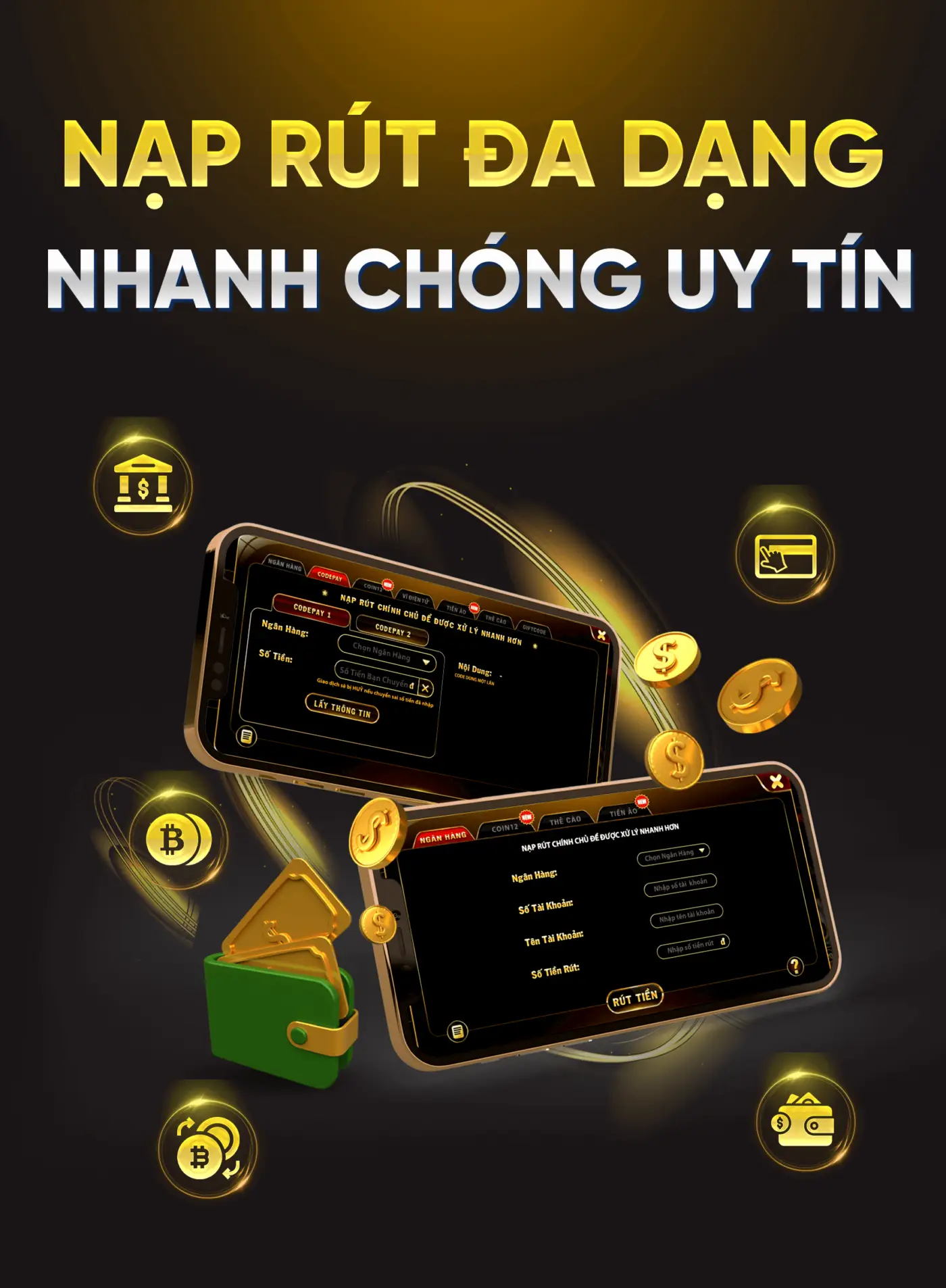 Banner Nạp Rút đa dạng Top88